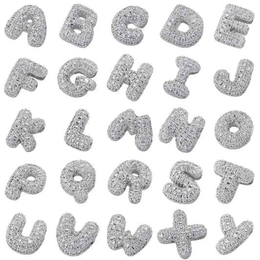 Iced Initials Necklace in Silver - ONLINE EXCLUSIVE