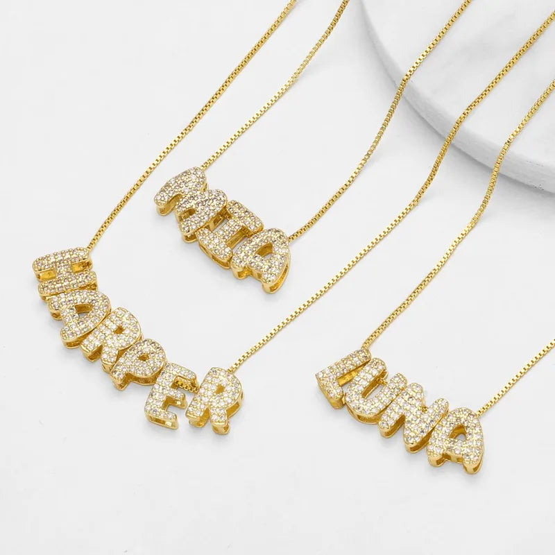 Iced Initial Necklace in Gold - ONLINE EXCLUSIVE