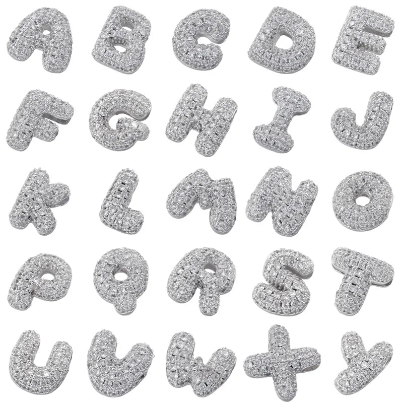 Iced Initials Necklace in Silver - ONLINE EXCLUSIVE
