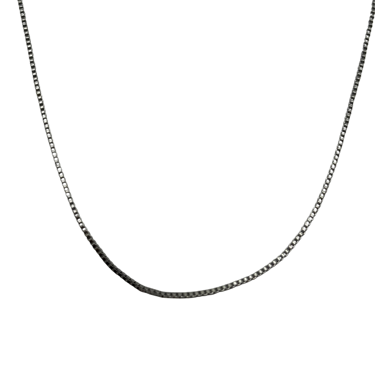 Thin Box Chain in Silver 24"