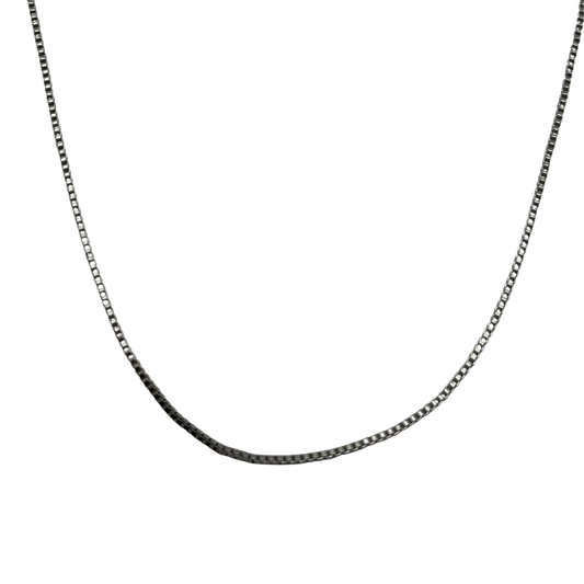 Thin Box Chain in Silver 24"