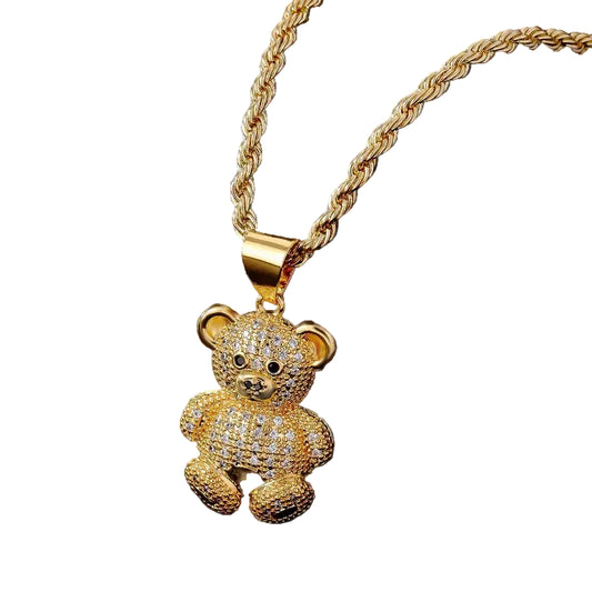 Iced Teddy Necklace
