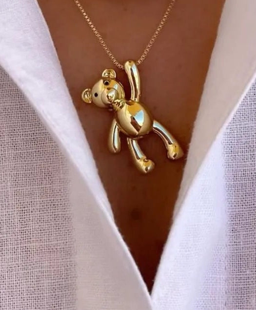 Gold Bear Necklace