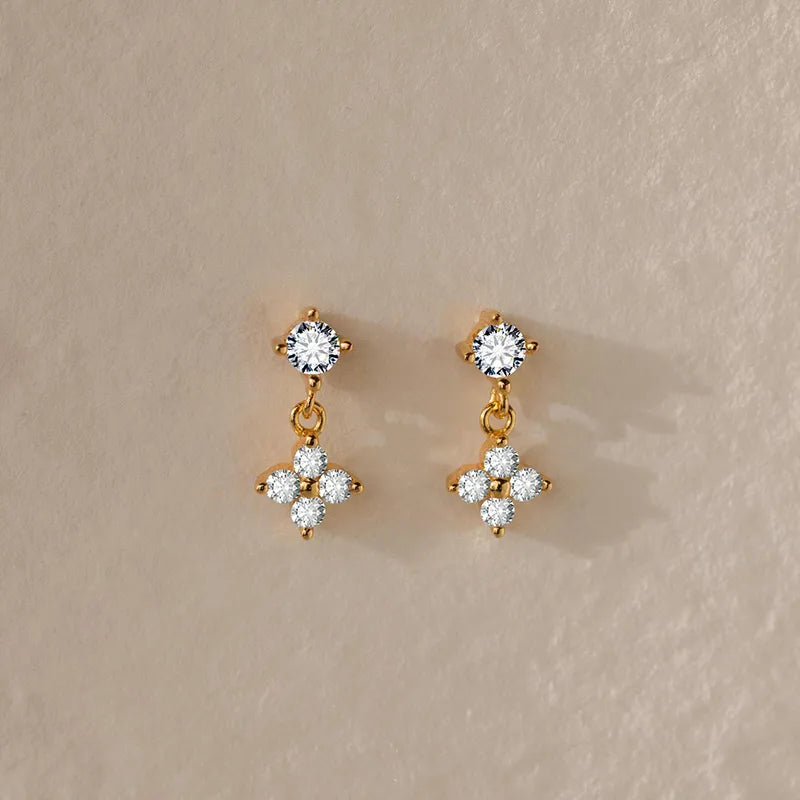 'Josephine' Diamond Four Leaf Huggies