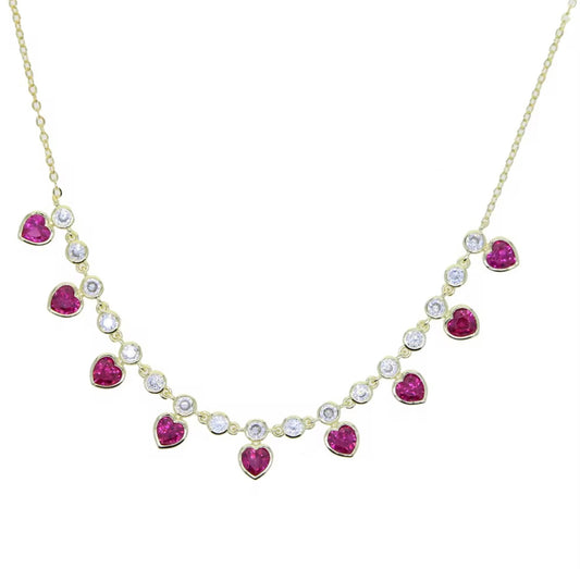 'Sienna' Necklace Multi Heart Stone - ONLINE EXCLUSIVE