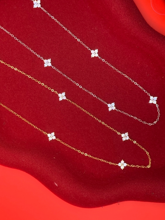 'Camille' Four Leaf Necklace