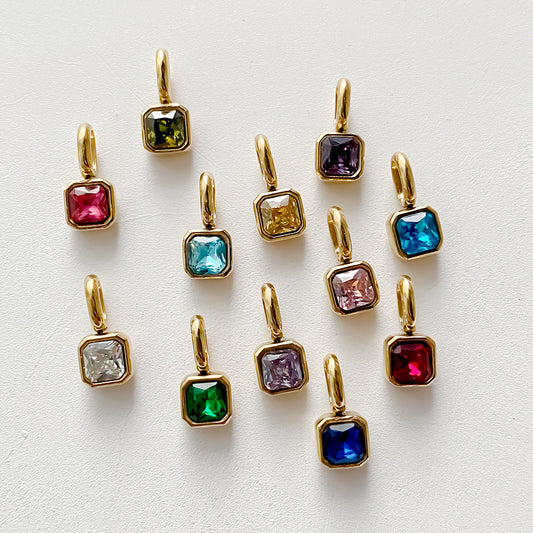 'Steph' Birthstone Necklace in Gold