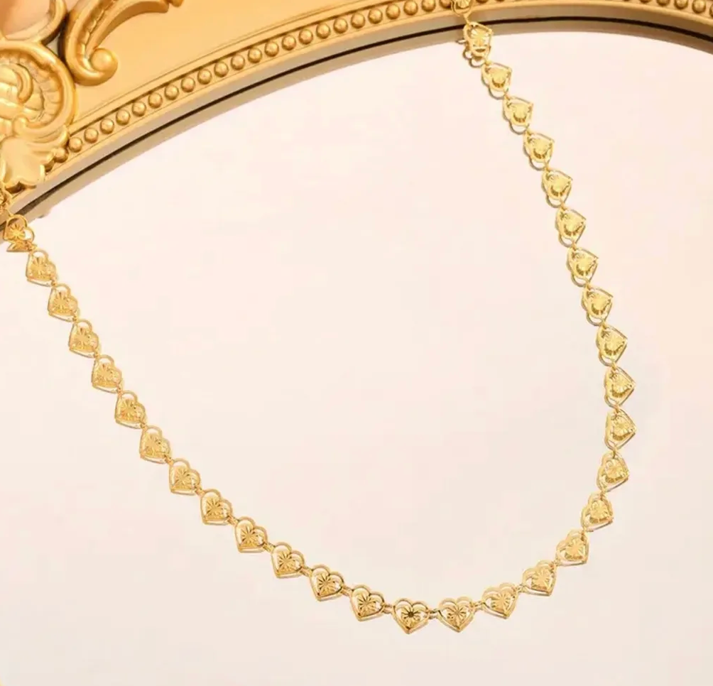 'Diana' Multi Gold Heart Necklace