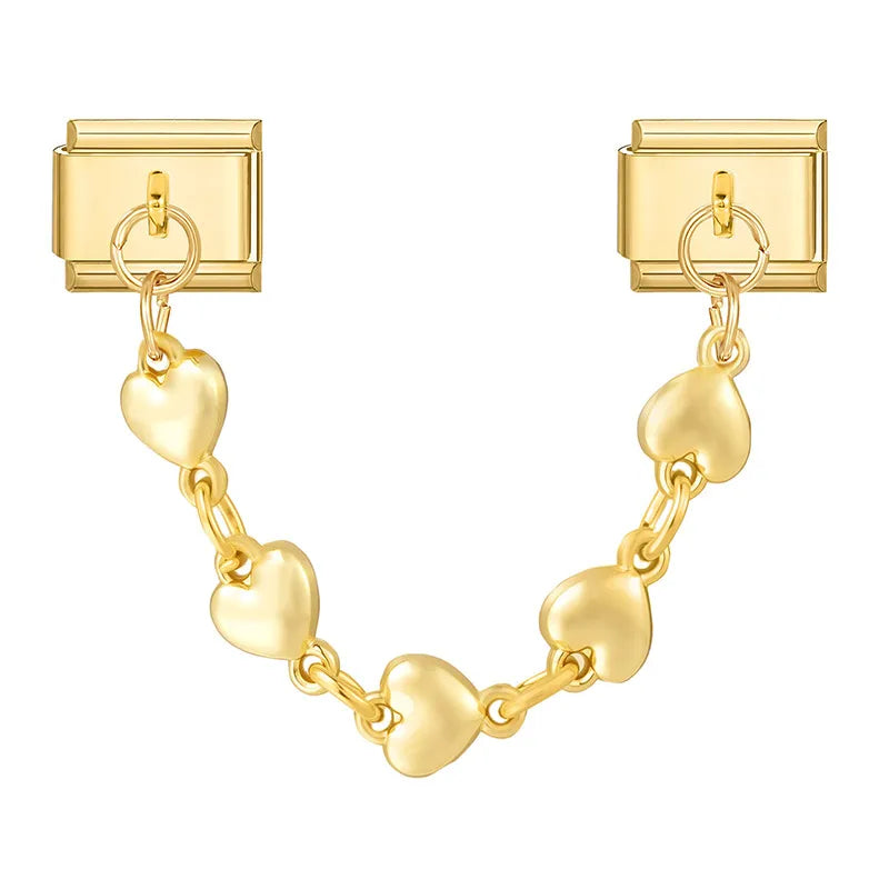 Double Hanging Charm Multi Heart