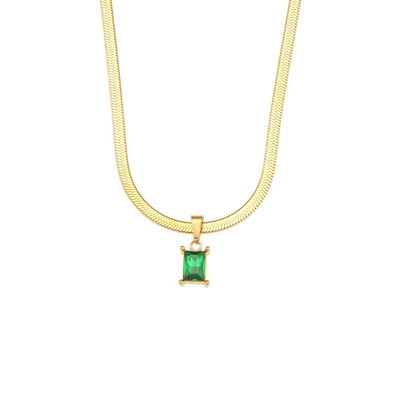 'Arya' Birthstone Necklace in Gold