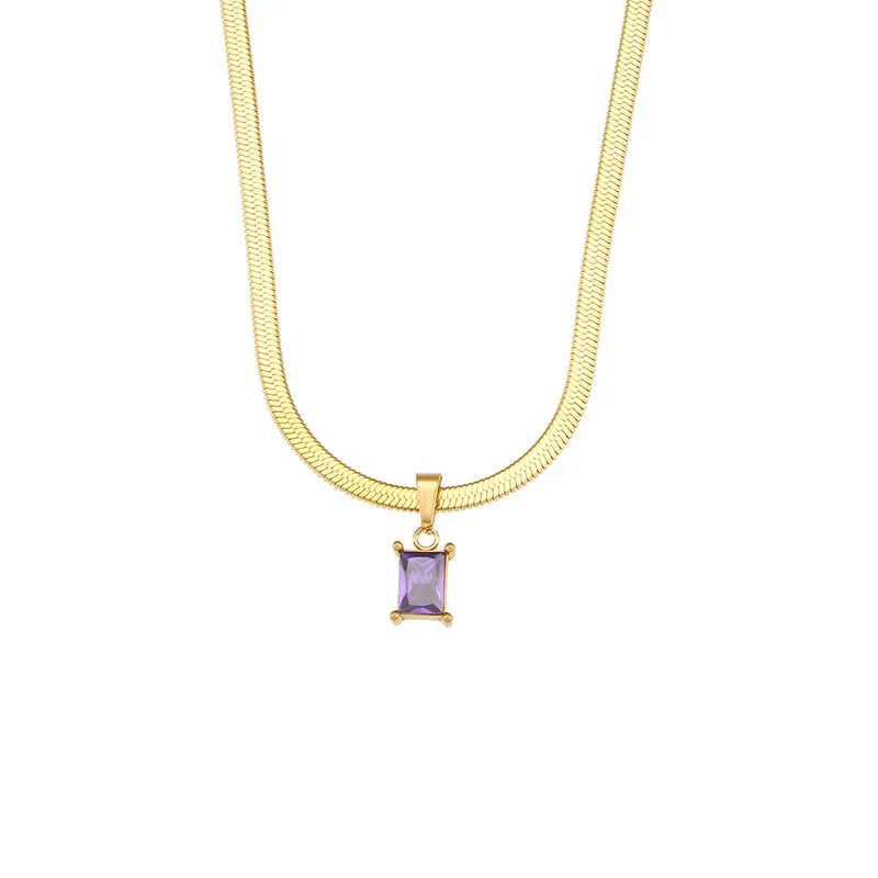 'Arya' Birthstone Necklace in Gold