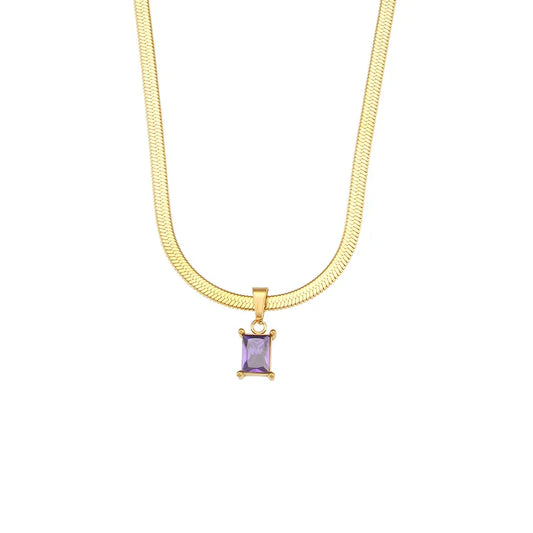 'Arya' Birthstone Necklace in Gold