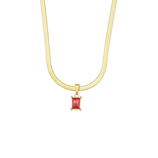 'Arya' Birthstone Necklace in Gold